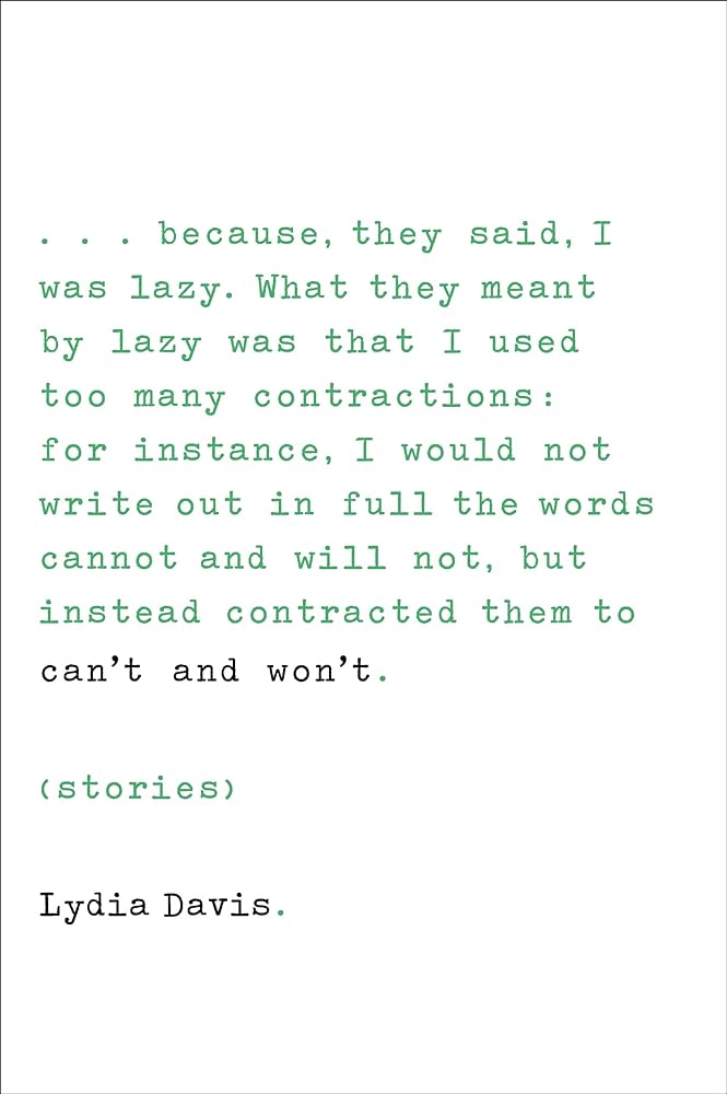 Can't and Won't: Stories by Lydia Davis