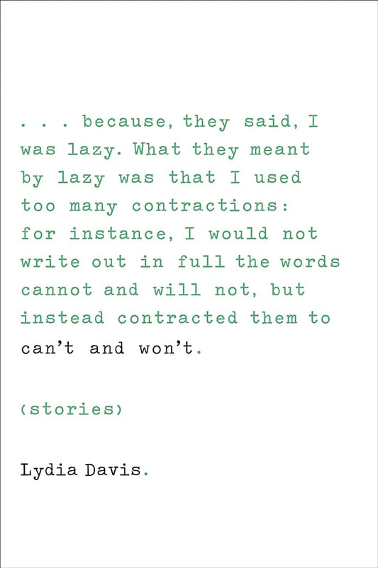 Can't and Won't: Stories by Lydia Davis